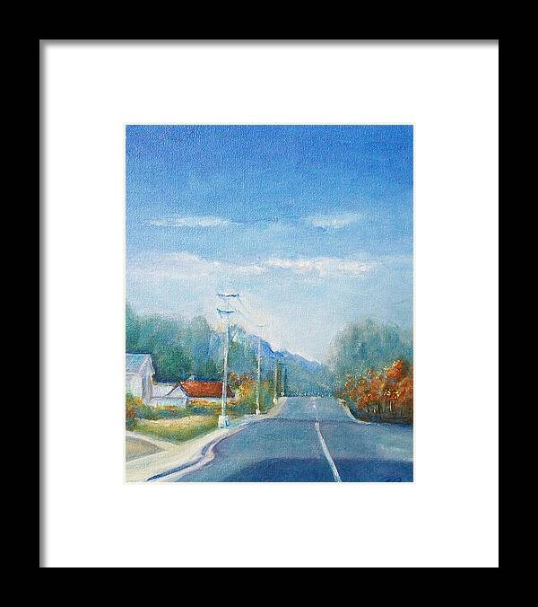 Landscape Framed Print featuring the painting Highway to Heaven by Jane See