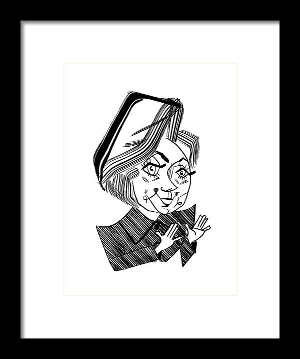 Hillary Dem Debate 2015 Framed Print featuring the drawing Hillary Clinton Debate by Tom Bachtell