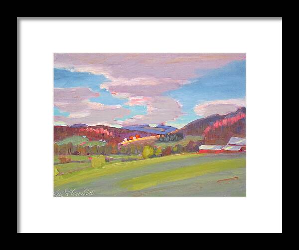 Berkshire Hills Paintings Framed Print featuring the painting Hills of Upstate New York by Len Stomski