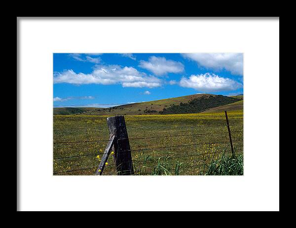 Landscapes Framed Print featuring the photograph Hills of Yellow by Kathy Yates