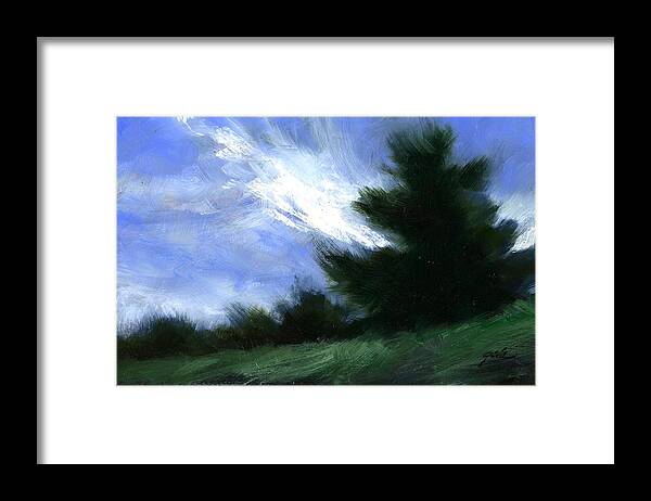 Painting Framed Print featuring the painting Hillside Breeze by Jim Gola