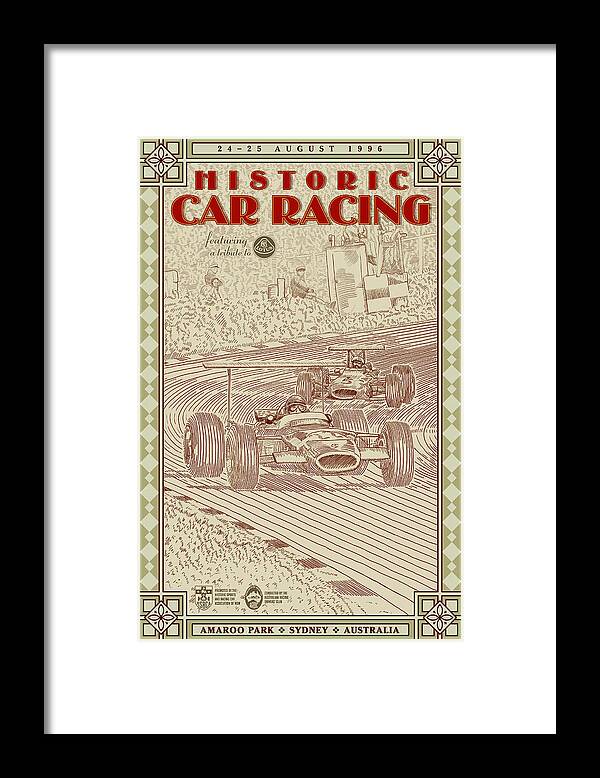 Historic Car Racing Framed Print featuring the digital art Historic Car Racing by Georgia Clare