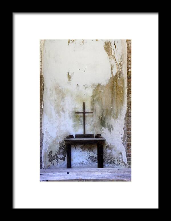 Cross Framed Print featuring the photograph Historic Hope by Laurie Perry