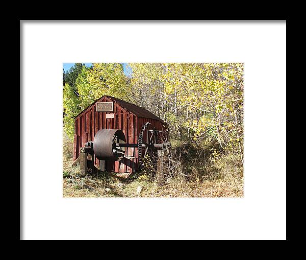 Nov. Mammoth Framed Print featuring the photograph Historic Knight Wheel by Dody Rogers