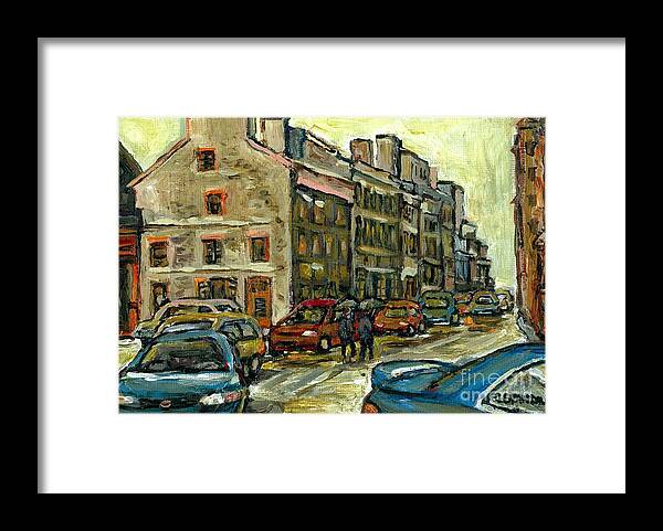 Pierre Du Calvet House Old Montreal Framed Print featuring the painting Historical Art Old Montreal Landmark Pierre Du Calvet House Celebrate Montreal 375 Carole Spandau by Carole Spandau