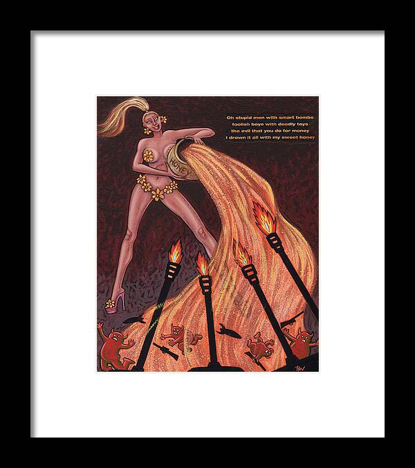 Goddess Framed Print featuring the painting Ho' Goes to War by Holly Wood