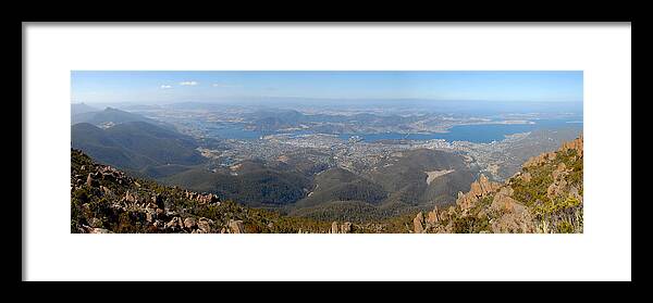 Landscape Framed Print featuring the photograph Hobart city by Glen Johnson
