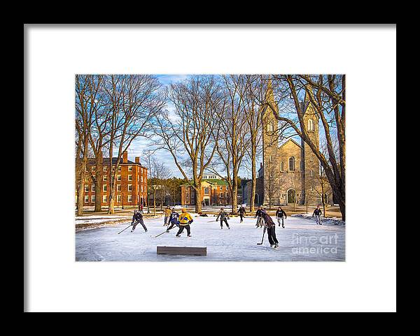 Bowdoin College Framed Print featuring the photograph Hockey on the Quad by Benjamin Williamson