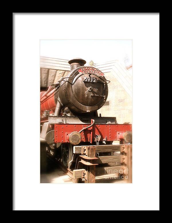 Harry Potter Framed Print featuring the photograph Hogwarts Express Train CloseUp by Shelley Overton