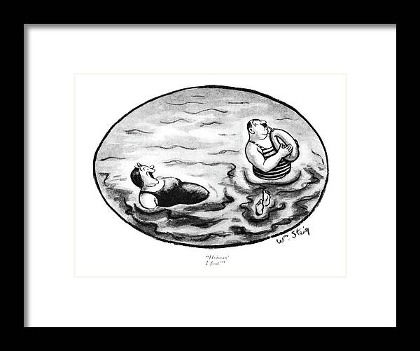 105738 Wst William Steig Framed Print featuring the drawing Hoiman I Float by William Steig