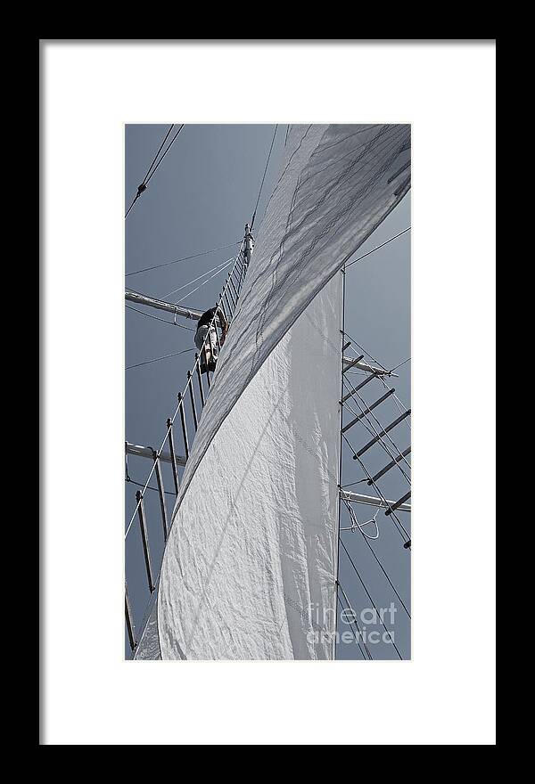 Schooner Framed Print featuring the photograph Hoisting The Mainsails by Jani Freimann