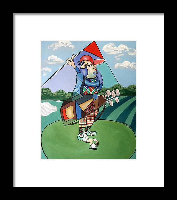 Hole In One Framed Print featuring the painting Hole In One by Anthony Falbo