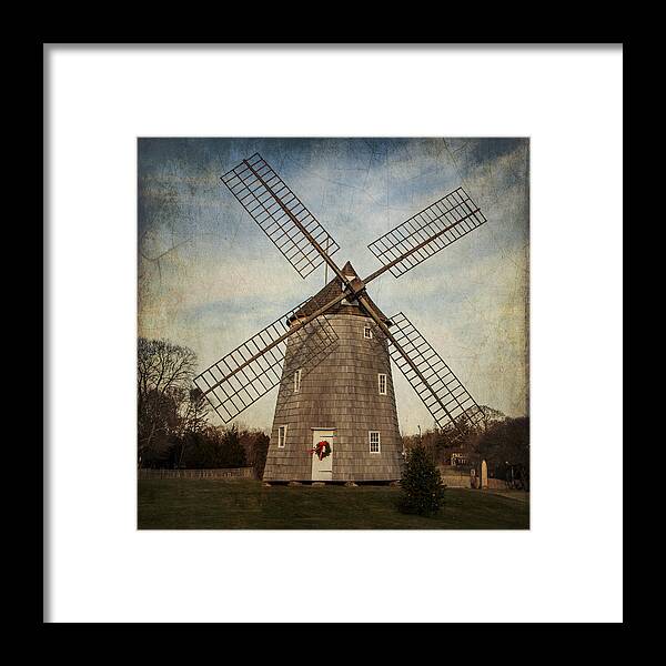 Windmill Framed Print featuring the photograph Holiday Windmill by Cathy Kovarik