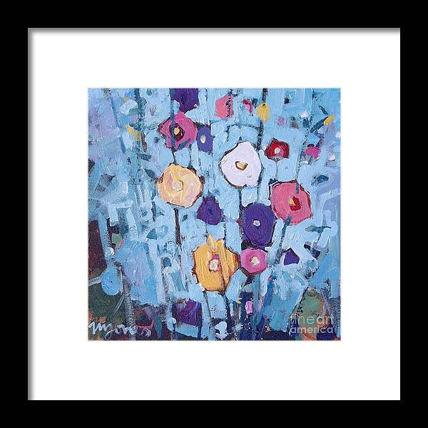 Flowers Framed Print featuring the painting Hollyhocks by Micheal Jones