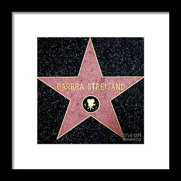 Barbra Streisand Framed Print featuring the photograph Hollywood Walk of Fame Barbra Streisand 5D28986 by Wingsdomain Art and Photography