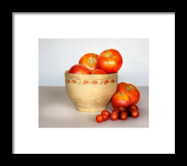 Bowl Framed Print featuring the photograph Home Grown Tomatoes II by David and Carol Kelly