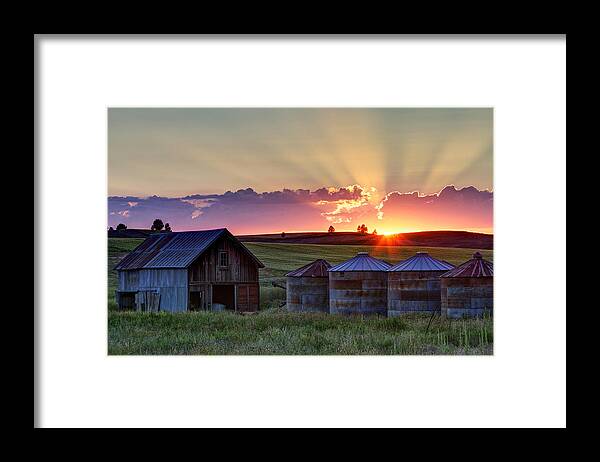 Cheney Framed Print featuring the photograph Home Town Sunset by Mark Kiver