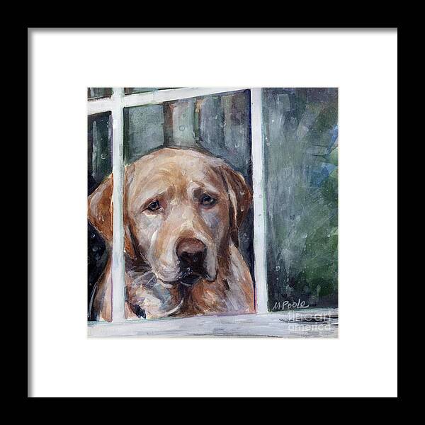 Yellow Dog Framed Print featuring the painting Homebody by Molly Poole