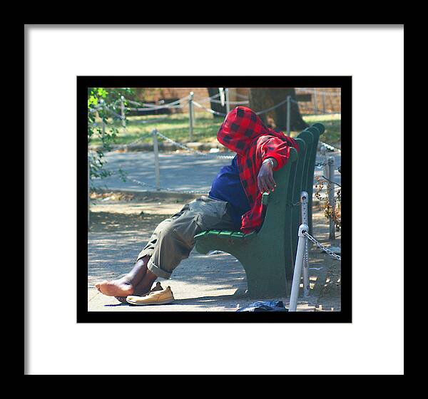 Picture Framed Print featuring the photograph Homeless In New York by M Three Photos