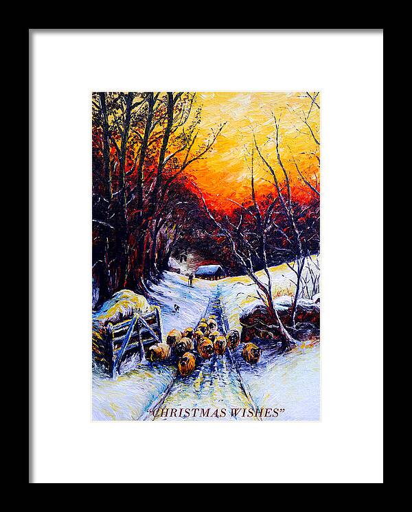 Christmas Framed Print featuring the painting Homeward Bound Christmas card by Andrew Read