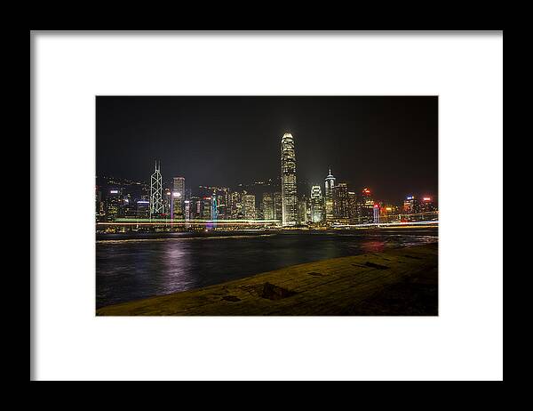 Skyline Framed Print featuring the photograph Hong Kong Skyline by Luca Sartor