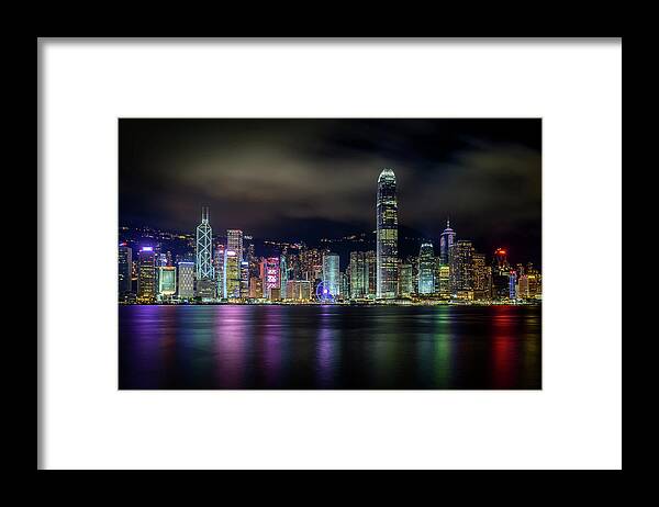 Hongkong Framed Print featuring the photograph Hong Kong Skyline by Tom Wang