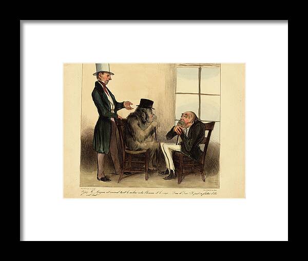 Honoré Framed Print featuring the drawing Honoré Daumier French, 1808 - 1879, Voyez by Quint Lox