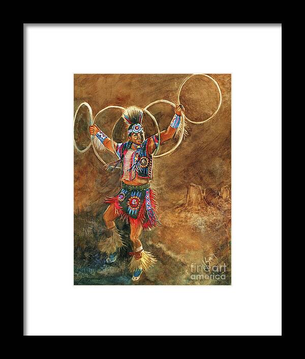 Hopi Hoop Dancer Framed Print featuring the painting Hopi Hoop Dancer by Marilyn Smith