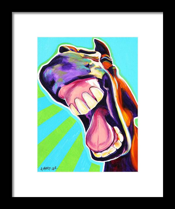 Horse Framed Print featuring the painting Horse - That's A Good One by Dawg Painter