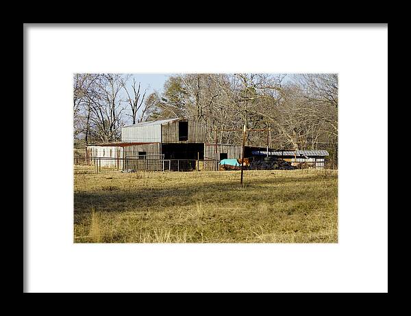Barn Framed Print featuring the photograph Horse and Barn by Darrell Clakley