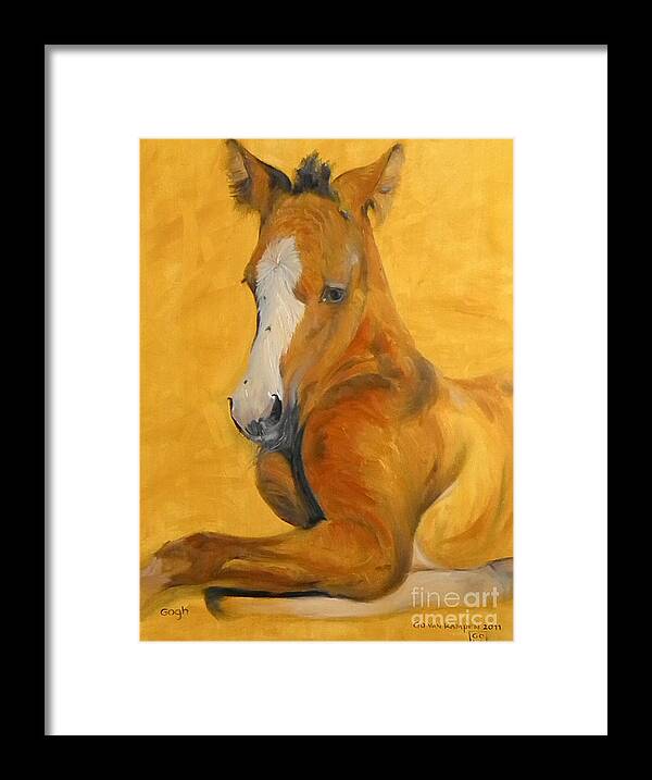 Foal Framed Print featuring the painting horse - Gogh by Go Van Kampen