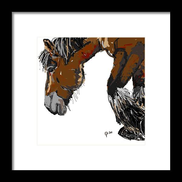Big Horse Framed Print featuring the painting horse - Guus by Go Van Kampen