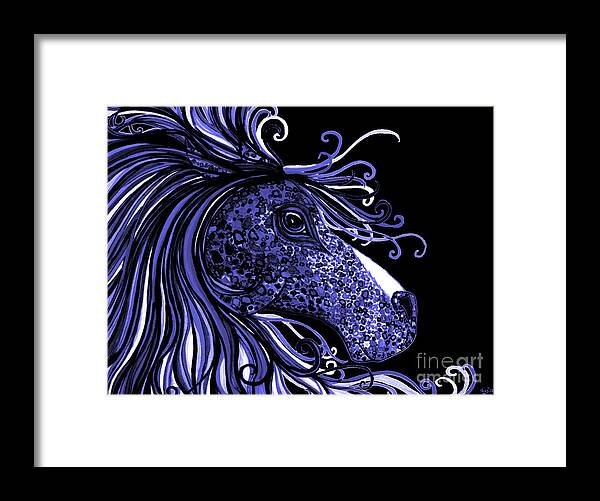 Horse Framed Print featuring the drawing Horse Head Blues by Nick Gustafson