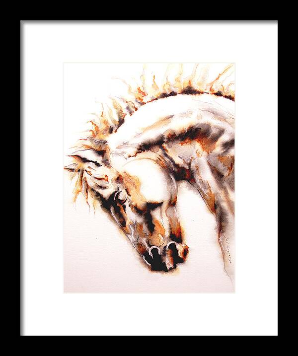 Cavallo Framed Print featuring the painting E  P  I  C  U  S. by J U A N - O A X A C A