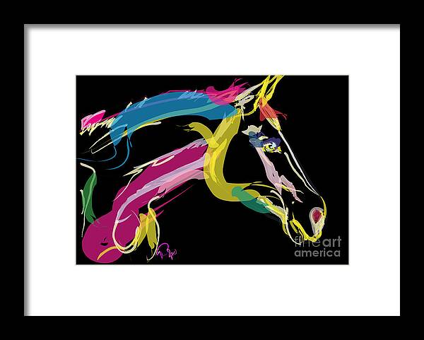 Horse Portrait Framed Print featuring the painting Horse- Lovely colours by Go Van Kampen
