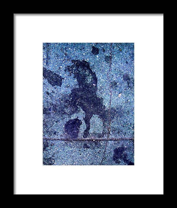 Horse Smashing Evil On Skid Row Framed Print featuring the photograph Horse Smashing Evil On Skid Row by Kenneth James