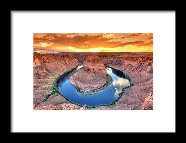 Tranquility Framed Print featuring the photograph Horseshoe Bend Canyon by Michele Falzone