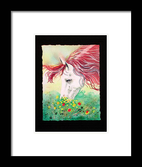 Horses Framed Print featuring the painting Horsin Around number six by David Chapple