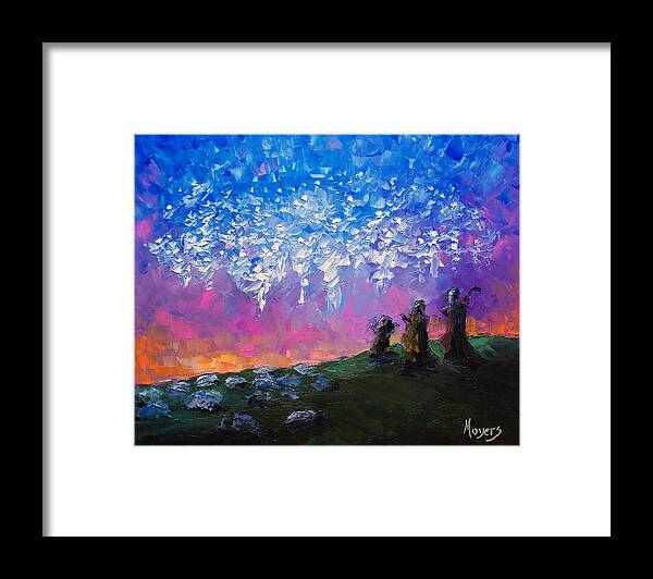 8x10 Framed Print featuring the painting Host of Angels by Mike Moyers