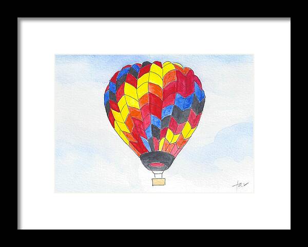 Hot Air Balloon Framed Print featuring the painting Hot Air Balloon 05 by Judith Rice