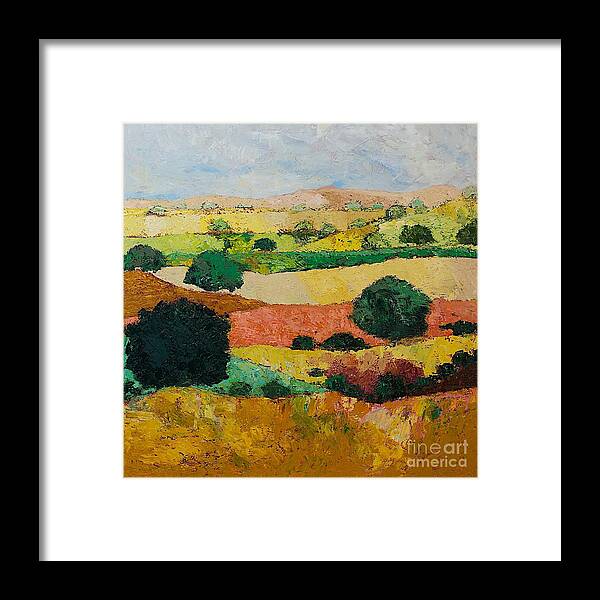 Landscape Framed Print featuring the painting Hot Delight by Allan P Friedlander