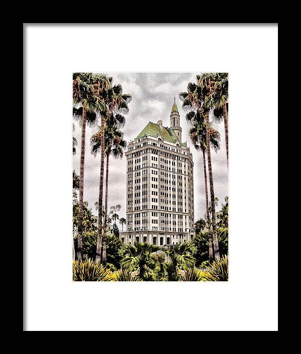 Hotel In Long Beach Framed Print featuring the digital art Hotel In Long Beach by Bob Winberry
