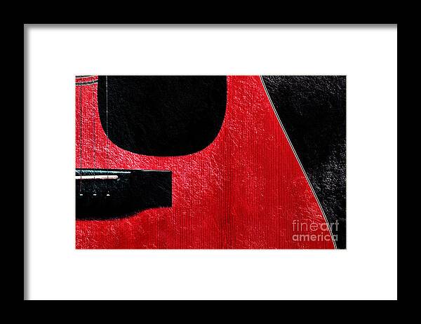 Guitar Framed Print featuring the photograph Hour Glass Guitar 4 Colors 1 - Tetraptych - Red Corner - Music - Abstract by Andee Design