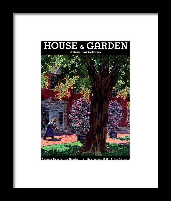 House & Garden Framed Print featuring the photograph House & Garden Cover Illustration Of A Gardener by Pierre Brissaud