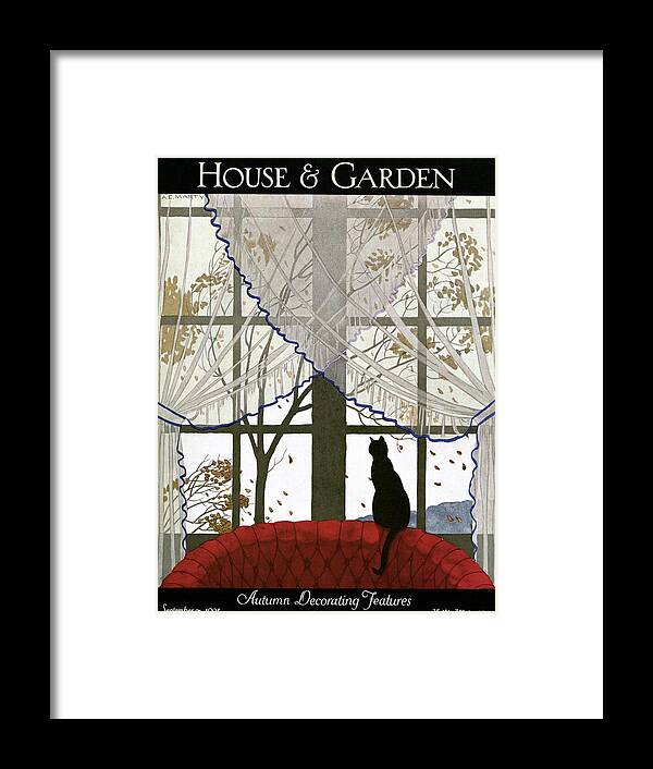 Illustration Framed Print featuring the photograph House And Garden Cover by Andre E. Marty