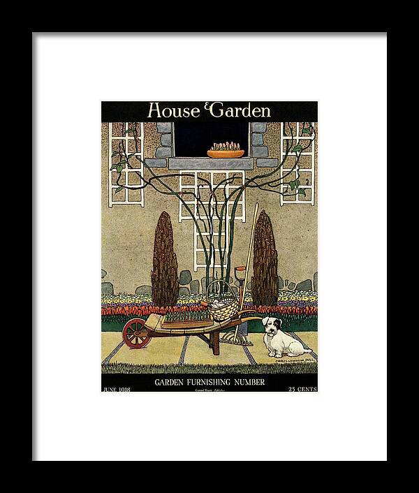 House And Garden Framed Print featuring the photograph House And Garden Garden Furnishing Number Cover by Charles Livingston Bull