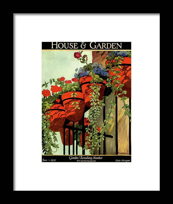 House And Garden Framed Print featuring the photograph House And Garden Garden Furnishing Number Cover by Ethel Franklin Betts Baines