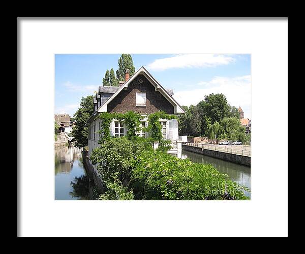 Timber Framed Print featuring the photograph House in the middle of the canal by Amanda Mohler