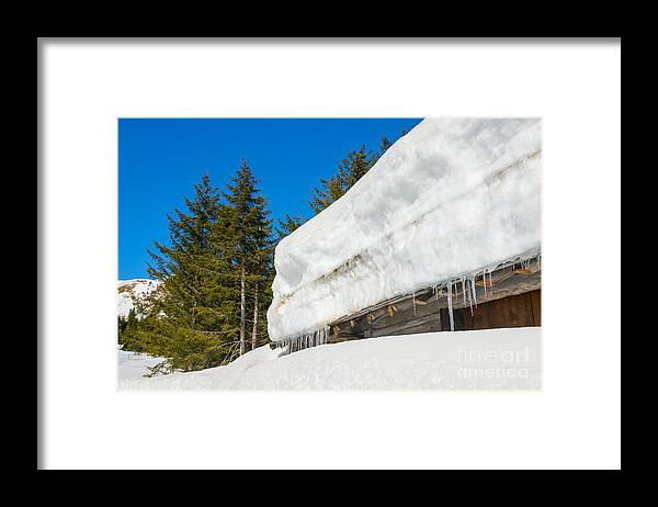 House Framed Print featuring the photograph House with snow by Mats Silvan