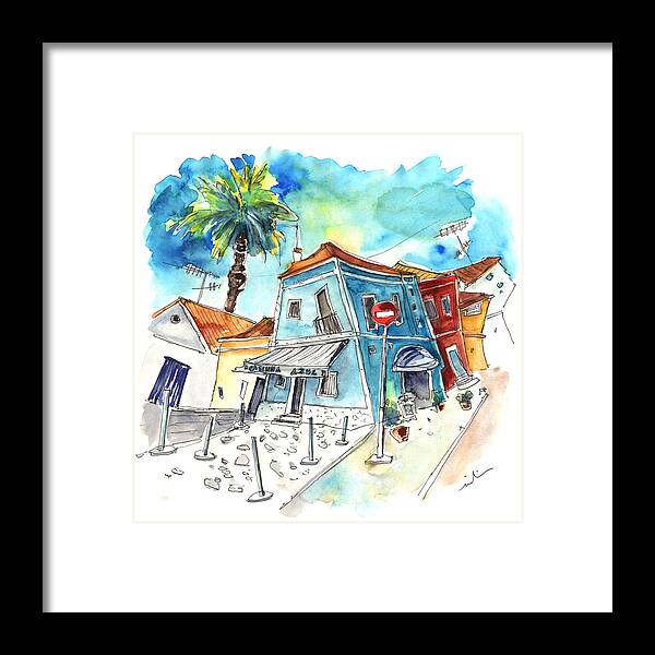 Portugal Framed Print featuring the painting Houses in Moita in Portugal by Miki De Goodaboom